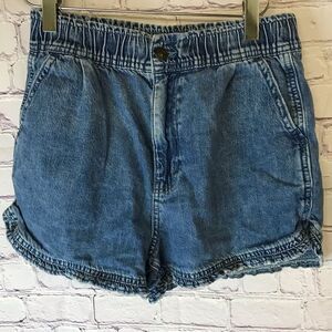 American Eagle Ruffle Hem High Waist Festival Boho Mom Shorts Cotton Size 2